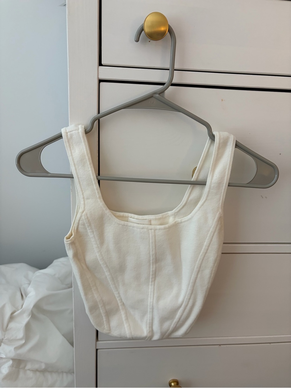 Aritzia Wilfred Cream Square-Neck Tank Top